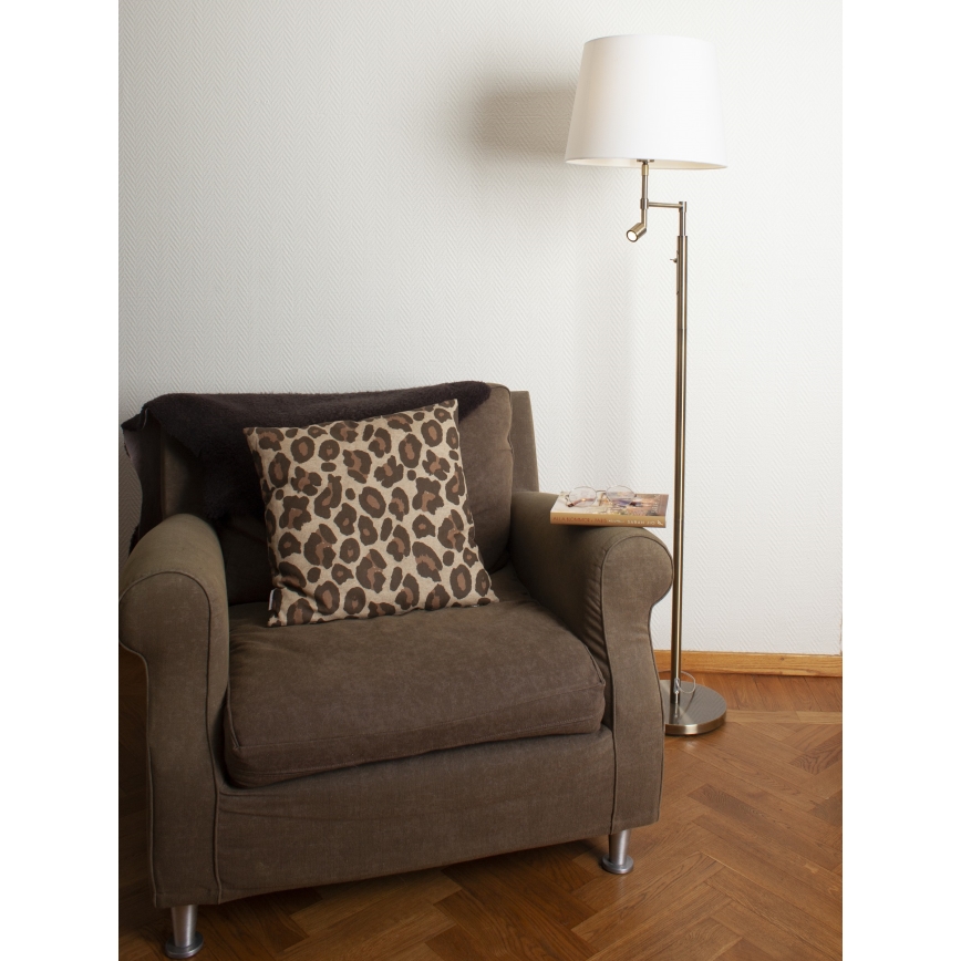 ByRydens - Staande LED Lamp ORLANDO 1xE27/5W/230V + LED/3W wit/brons diameter 36 cm