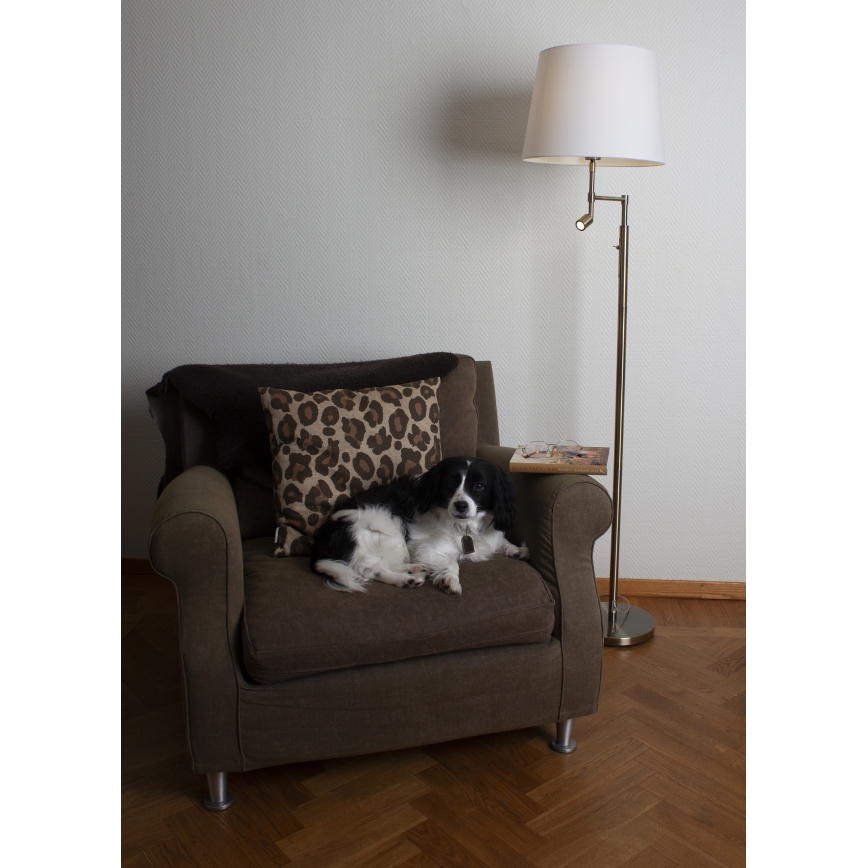 ByRydens - Staande LED Lamp ORLANDO 1xE27/5W/230V + LED/3W wit/brons diameter 36 cm
