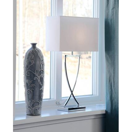 ByRydens - Tafellamp OMEGA 1xE27/5W/230V wit/glanzend chroom