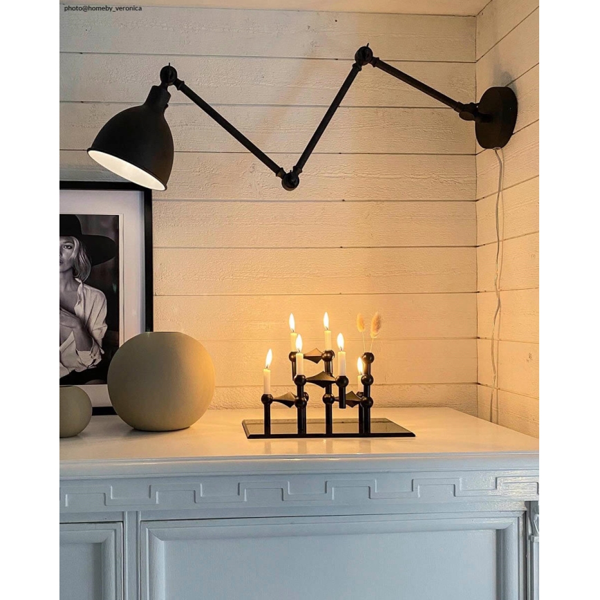 ByRydens - Dimbare wandlamp BAZAAR 1xE27/5W/230V zwart