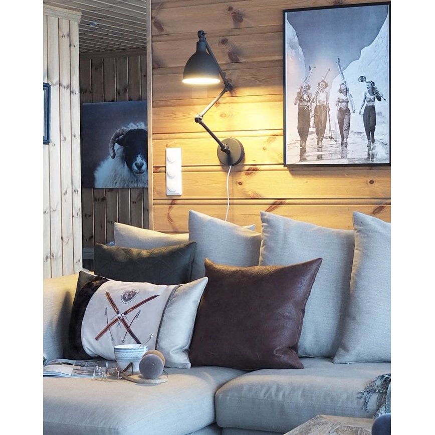 ByRydens - Dimbare wandlamp BAZAAR 1xE27/5W/230V zwart