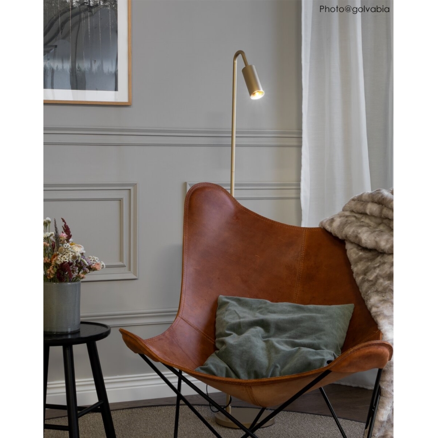 ByRydens - Vloerlamp CURVE 1xGU10/7W/230V goudkleurig