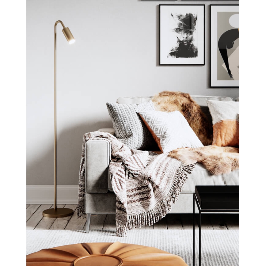 ByRydens - Vloerlamp CURVE 1xGU10/7W/230V goudkleurig
