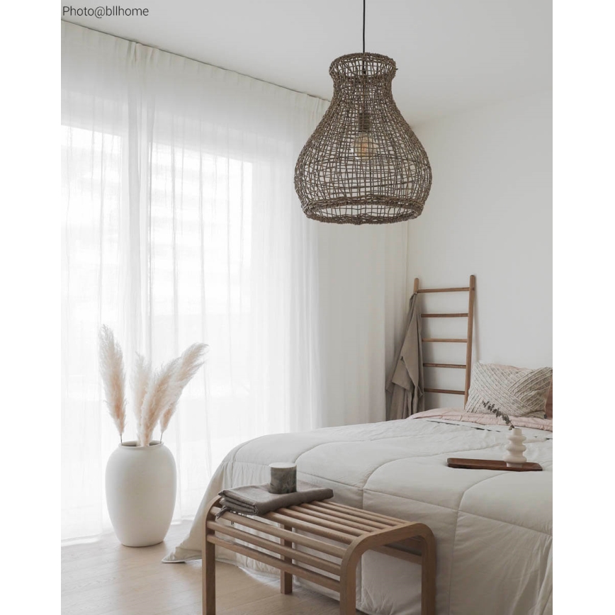 ByRydens - Hanglamp aan een koord SEAGRASS 1xE27/8W/230V beige diameter 49 cm