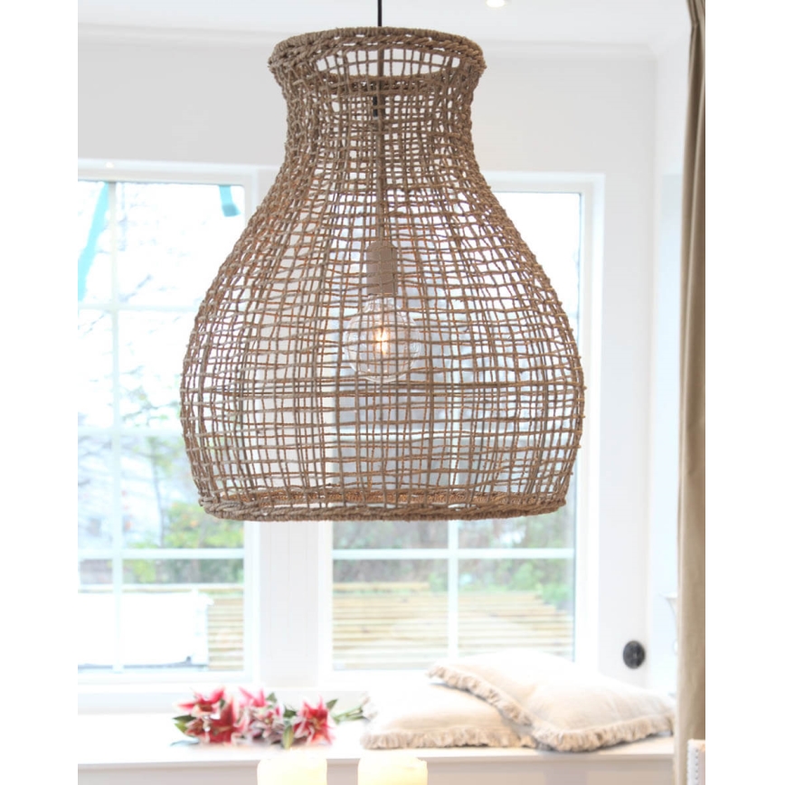ByRydens - Hanglamp aan een koord SEAGRASS 1xE27/8W/230V beige diameter 49 cm