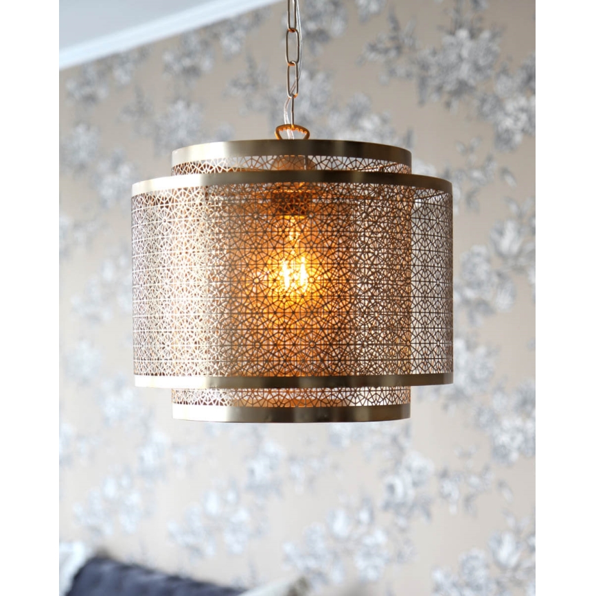 ByRydens - Hanglamp aan een ketting HERMINE 1xE27/5W/230V messing diameter 34 cm