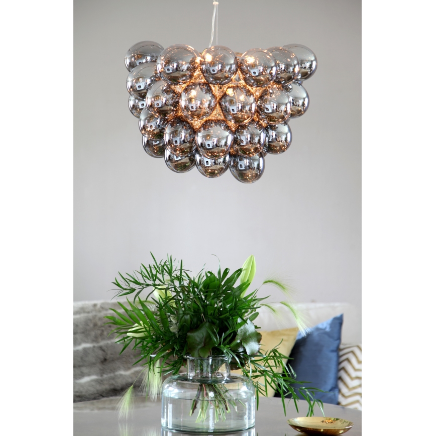 ByRydens - Hanglamp aan een koord GROSS 8xG9/4W/230V gerookt/zwart diameter 50 cm