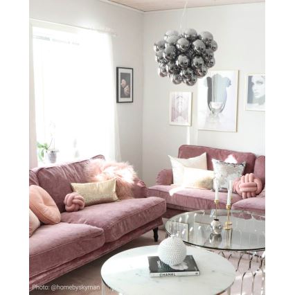 ByRydens - Hanglamp aan een koord GROSS 8xG9/4W/230V gerookt/zwart diameter 50 cm