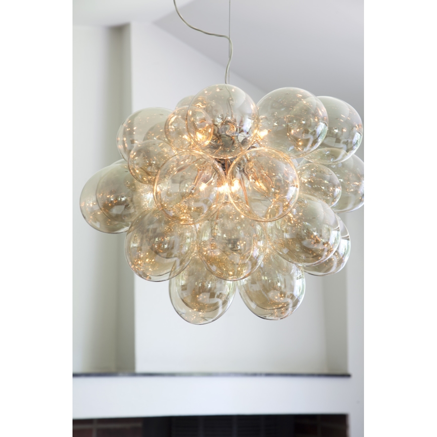 ByRydens - Hanglamp aan een koord GROSS GRANDE 8xG9/4W/230V gerookt/bruin diameter 62 cm