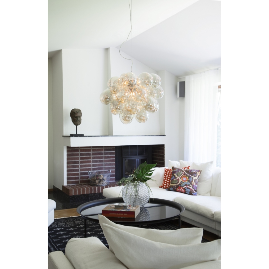 ByRydens - Hanglamp aan een koord GROSS GRANDE 8xG9/4W/230V gerookt/bruin diameter 62 cm