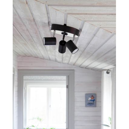 ByRydens - Spot CORRECT 3xGU10/7W/230V zwart diameter 20 cm