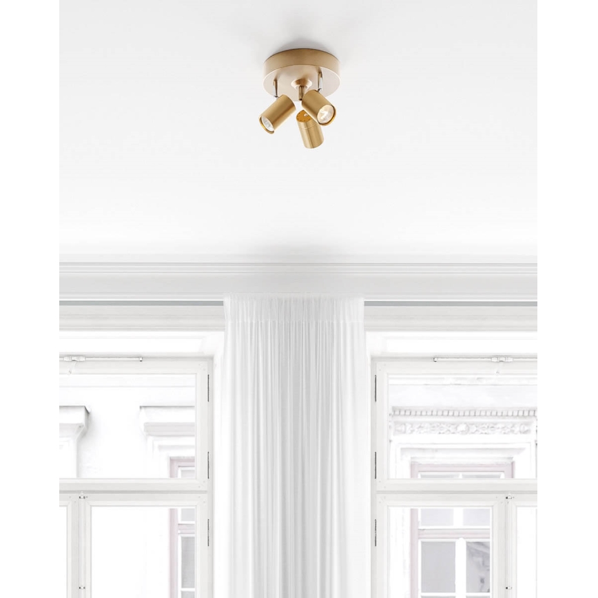 ByRydens - Plafondspot CORRECT 3xGU10/7W/230V goudkleurig Ø 20 cm