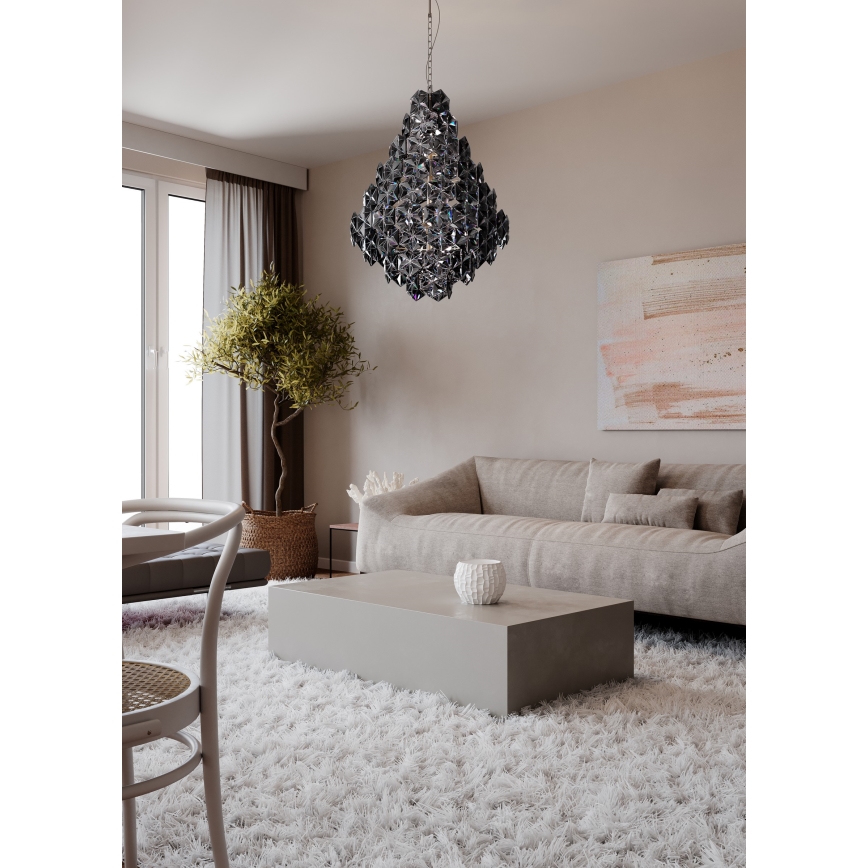 ByRydens - Hanglamp aan een ketting MONARQUE GRANDE 11xE14/5W/230V zwart diameter 58 cm