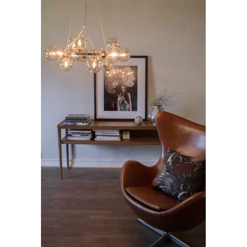 ByRydens - Hanglamp aan een koord SPLENDOR 25xG9/5W/230V gerookt/bruin