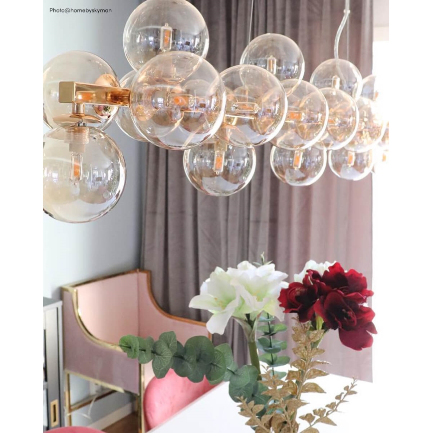 ByRydens - Hanglamp aan een koord SPLENDOR 25xG9/5W/230V gerookt/bruin