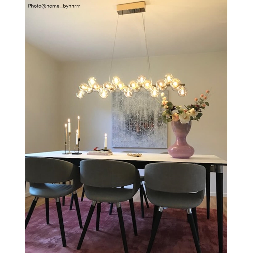 ByRydens - Hanglamp aan een koord SPLENDOR 25xG9/5W/230V gerookt/bruin