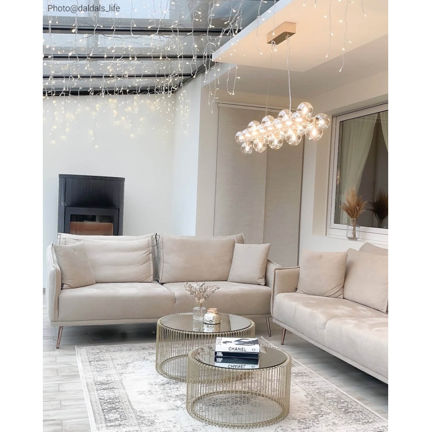 ByRydens - Hanglamp aan een koord SPLENDOR 25xG9/5W/230V gerookt/bruin