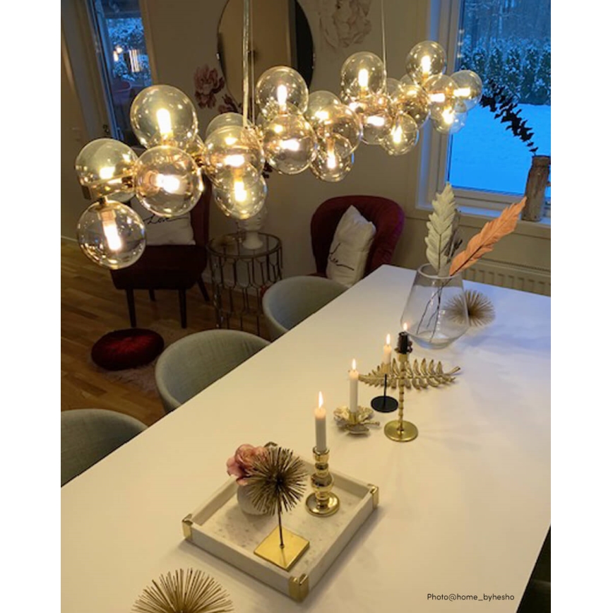 ByRydens - Hanglamp aan een koord SPLENDOR 25xG9/5W/230V gerookt/bruin