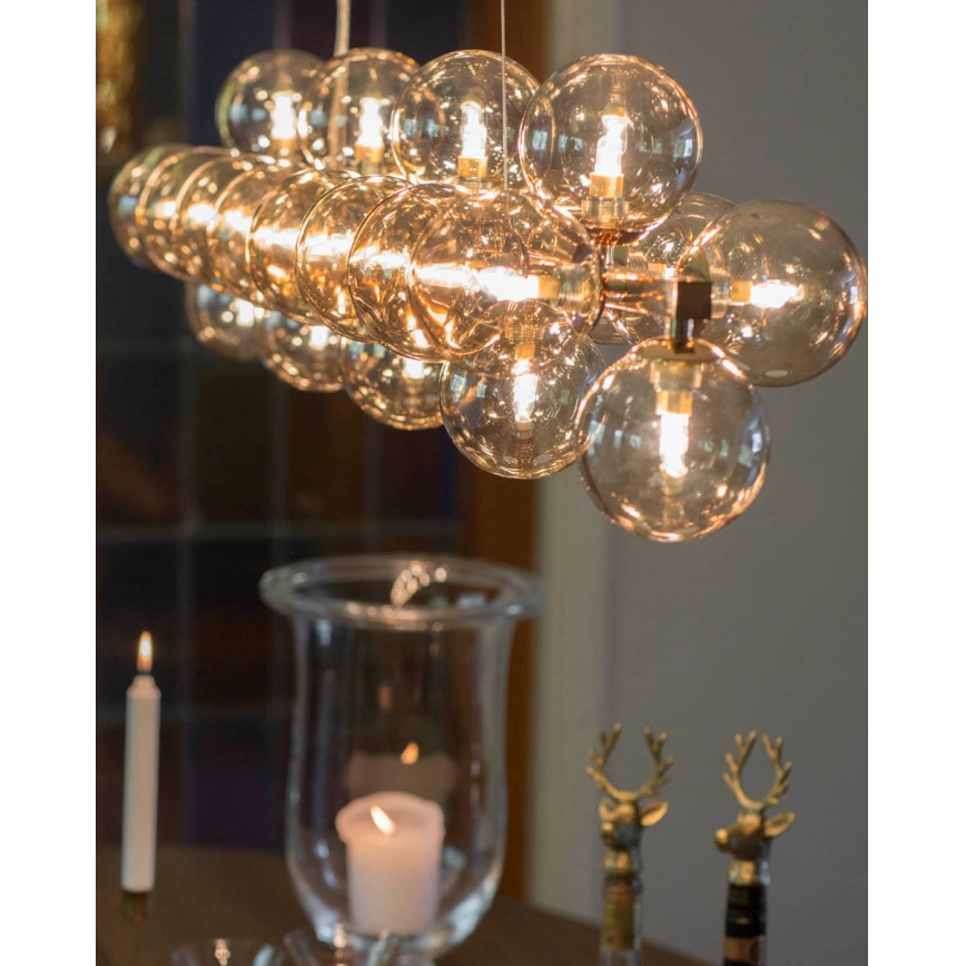 ByRydens - Hanglamp aan een koord SPLENDOR 25xG9/5W/230V gerookt/bruin