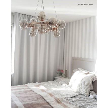 ByRydens - Hanglamp aan een koord SPLENDOR 15xG9/5W/230V gerookt/bruin diameter 58 cm