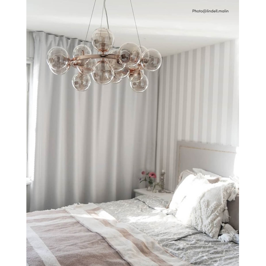 ByRydens - Hanglamp aan een koord SPLENDOR 15xG9/5W/230V gerookt/bruin diameter 58 cm