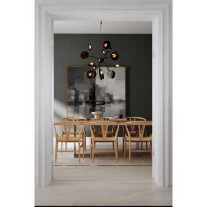 ByRydens - Hanglamp aan een koord TURNO 18xG9/4W/230V goud/zwart diameter 80 cm
