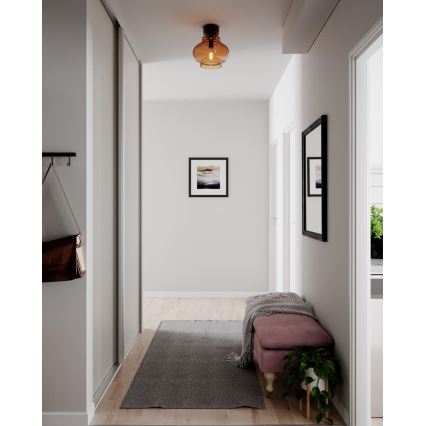 ByRydens - Plafondlamp DOLORES 1xE27/5W/230V Ø 30 cm bruin/gerookt