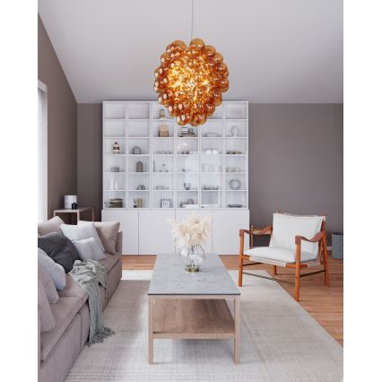 ByRydens - Hanglamp aan een koord DELUXE 4xE14/5W/230V gerookt/bruin diameter 64 cm