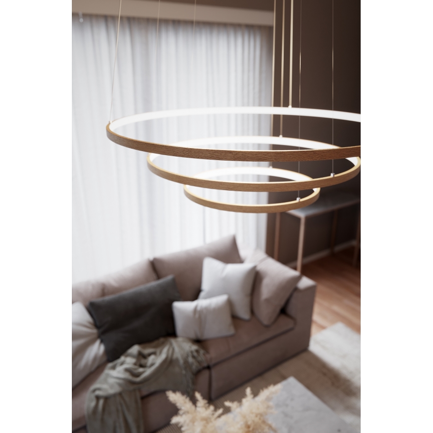 ByRydens - LED Hanglamp aan een koord TRIONE LED/45W/230V bruin diameter 80 cm