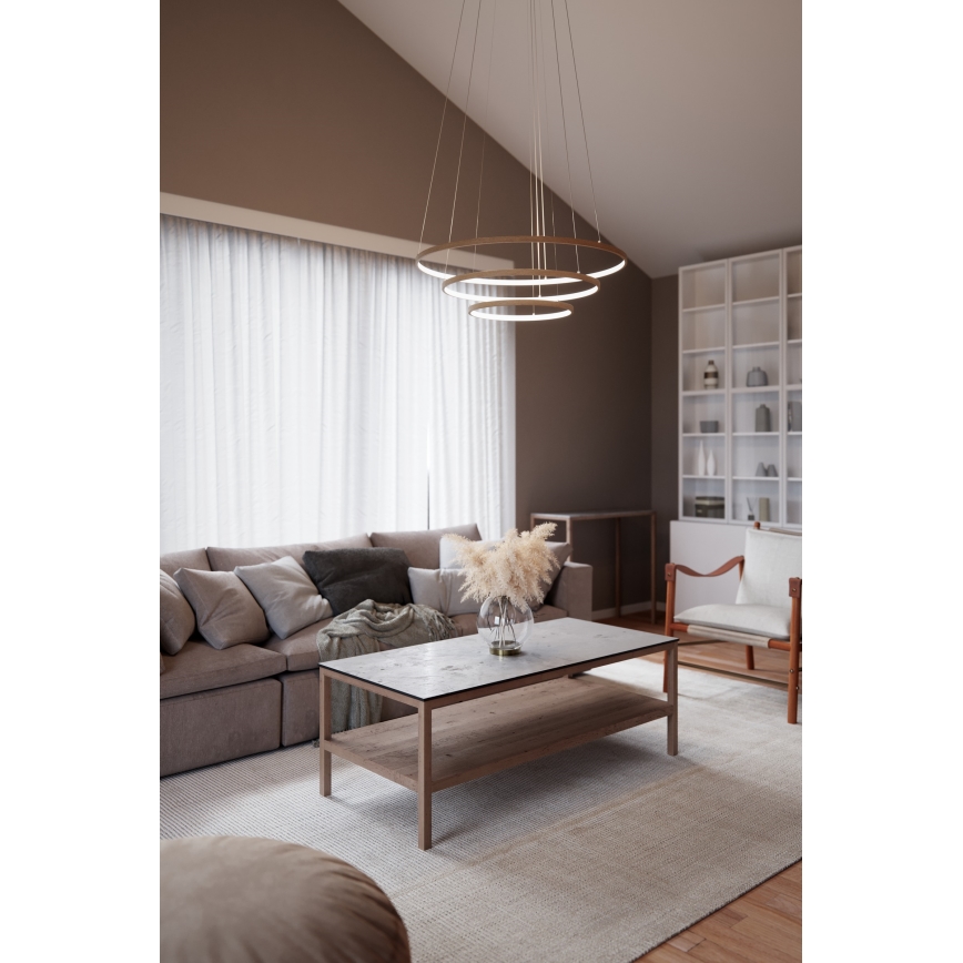 ByRydens - LED Hanglamp aan een koord TRIONE LED/45W/230V bruin diameter 80 cm
