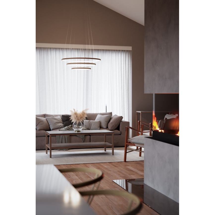 ByRydens - LED Hanglamp aan een koord TRIONE LED/45W/230V bruin diameter 80 cm