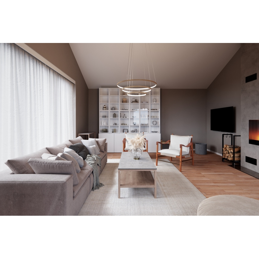 ByRydens - LED Hanglamp aan een koord TRIONE LED/45W/230V bruin diameter 80 cm