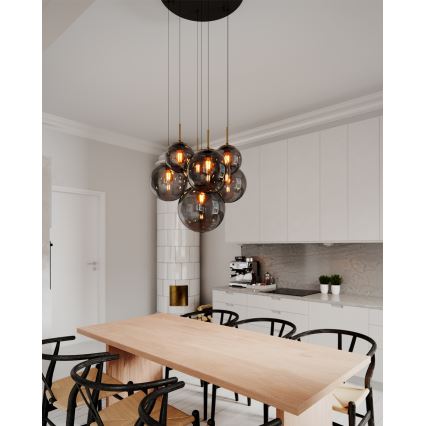 ByRydens - Hanglamp aan kabels LAURA 7xE27/8W/230V