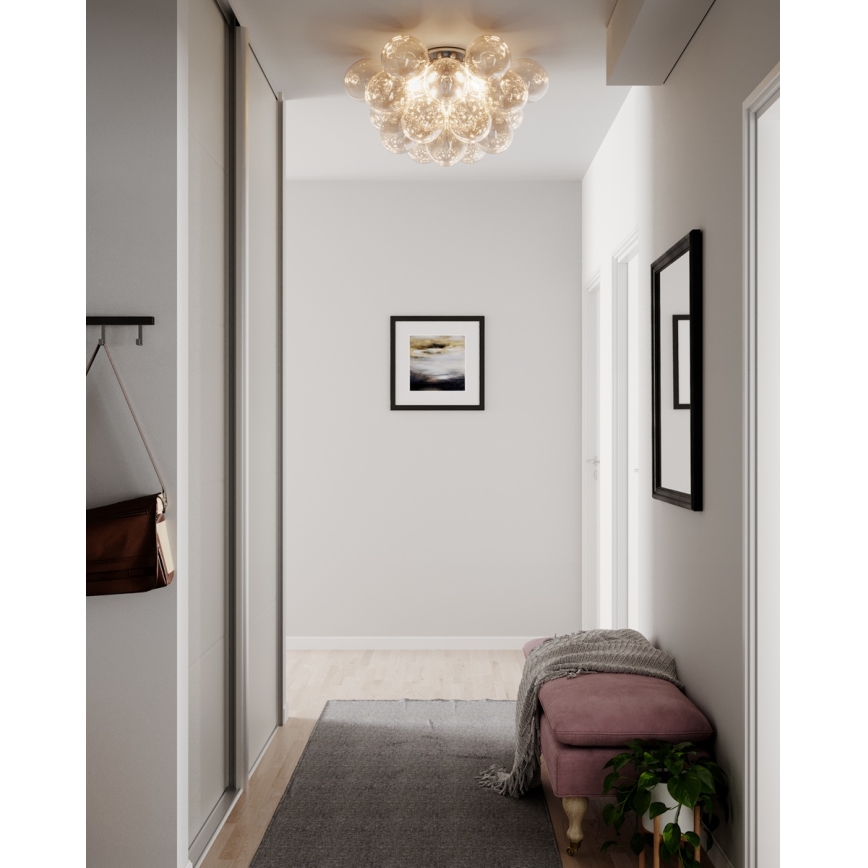 ByRydens - Plafondlamp GROSS 6xG9/8W/230V rookkleurig/bruin Ø 70 cm