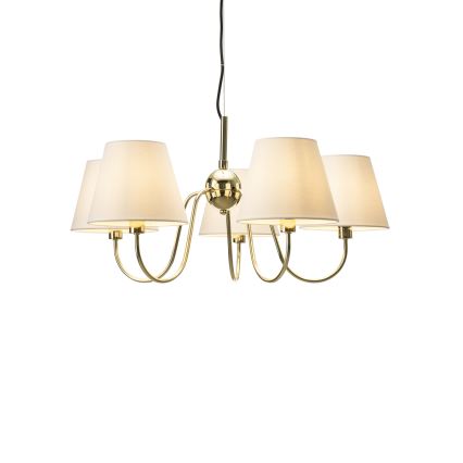 ByRydens - Hanglamp aan kabel LYNF 5xE14/8W/230V messing/wit