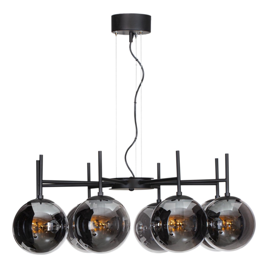 ByRydens - Hanglamp aan een koord BOYLE 8xE27/5W/230V gerookt/zwart diameter 83 cm