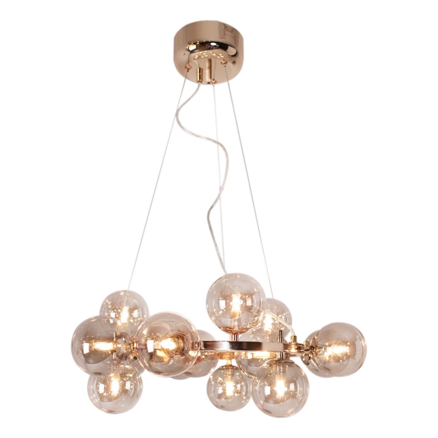ByRydens - Hanglamp aan een koord SPLENDOR 15xG9/5W/230V gerookt/bruin diameter 58 cm