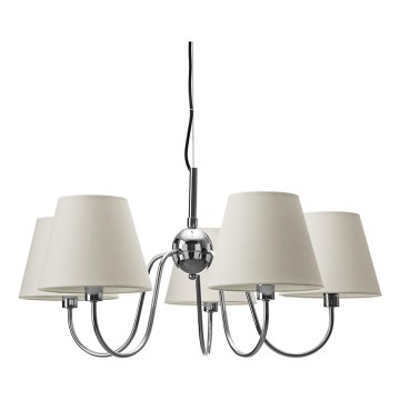 ByRydens - Pendellamp met kabel LYNF 5xE14/8W/230V glanzend chroom/wit