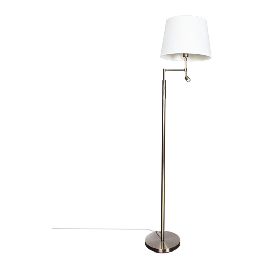ByRydens - Staande LED Lamp ORLANDO 1xE27/5W/230V + LED/3W wit/brons diameter 36 cm