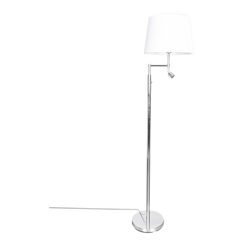 ByRydens - Staande LED Lamp ORLANDO 1xE27/5W/230V + LED/3W wit/glanzend chroom diameter 36 cm