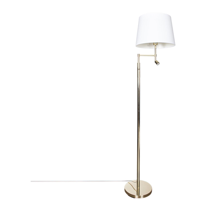 ByRydens - Staande LED Lamp ORLANDO 1xE27/5W/230V + LED/3W wit/goud diameter 36 cm