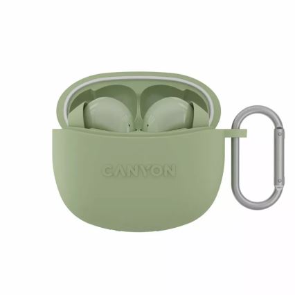 Canyon - Draadloos stereo earphones True Draadloos 500 mAh + 2x 40 mAh wit/groen
