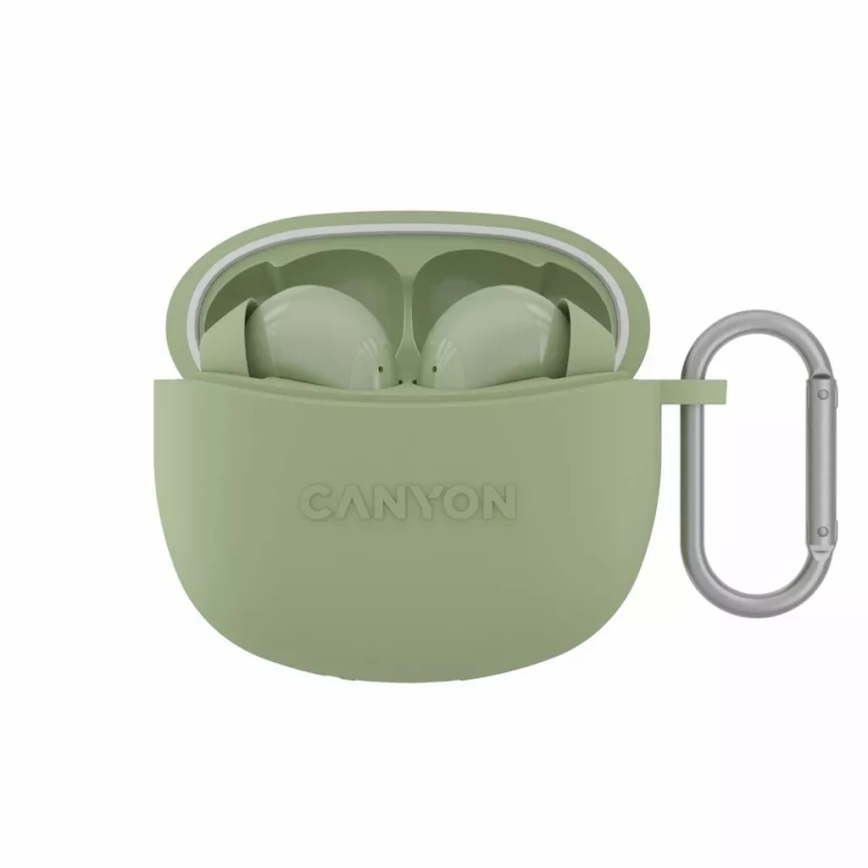 Canyon - Draadloos stereo earphones True Draadloos 500 mAh + 2x 40 mAh wit/groen