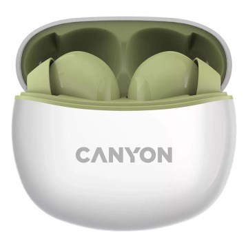 Canyon - Draadloos stereo earphones True Draadloos 500 mAh + 2x 40 mAh wit/groen