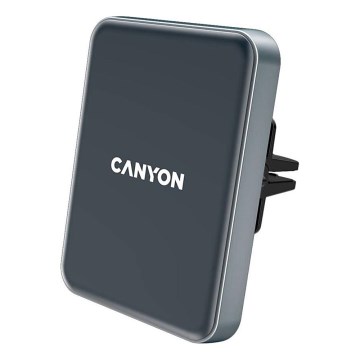 Canyon - Magnetische autotelefoonhouder met draadloze oplaadfunctie Qi 5V hoekig zwart