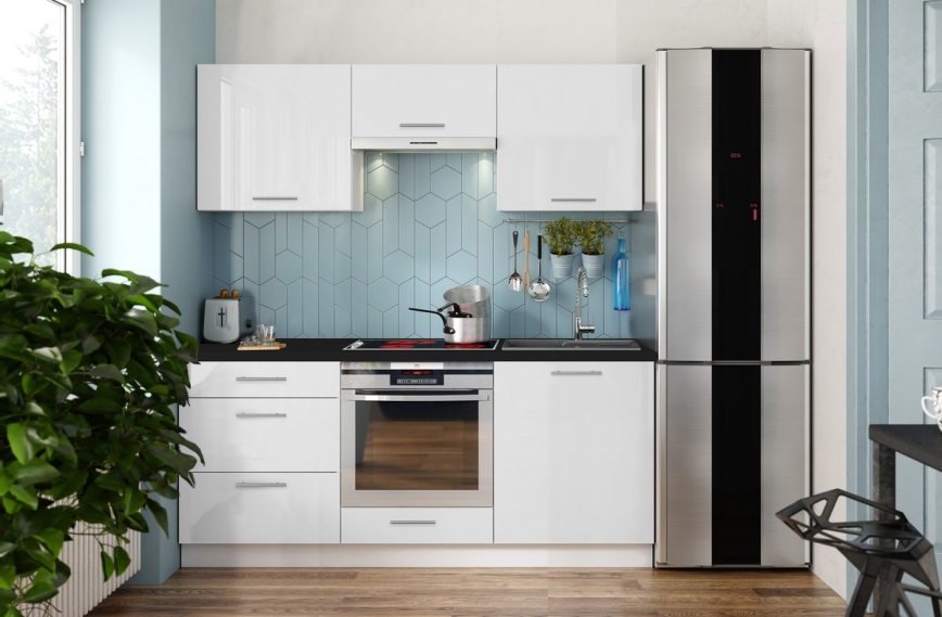 CELESTE 180 cm glanzend wit keukenmeubel