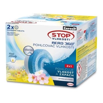 Ceresit - Tabletten voor luchtontvochtiger 2-in-1 AERO 360° 2x 450 g weidebloemen