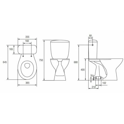 Cersanit K08-029 - Staande toilet met toiletzitting PRESIDENT keramiek/wit