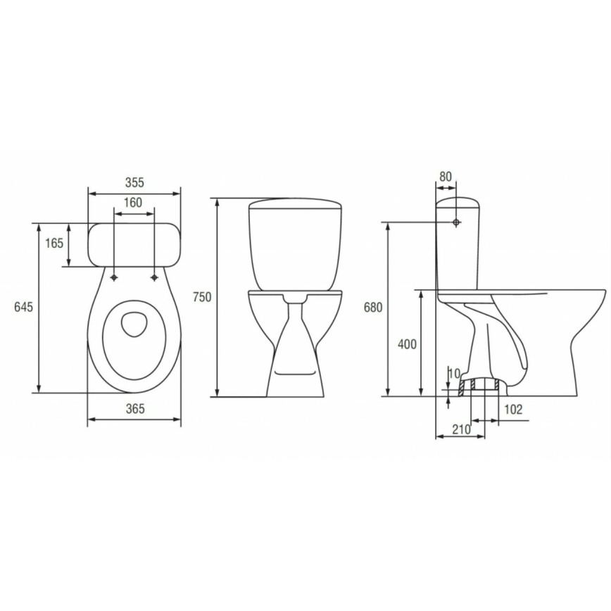 Cersanit K08-029 - Staande toilet met toiletzitting PRESIDENT keramiek/wit