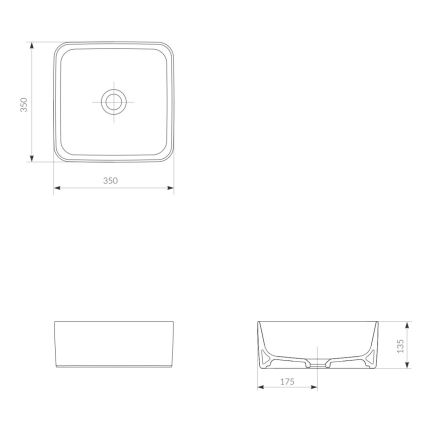 Cersanit K114-007-ECO - Opzetwastafel CREA 35x35 cm keramiek/glanzend wit